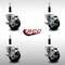 Service Caster 3'' SS Soft Rubber Swivel 7/8'' Expanding Stem Caster Set with Brake, 4PK SCC-SSEX20S314-SRS-TLB-78-4 - alternate 2